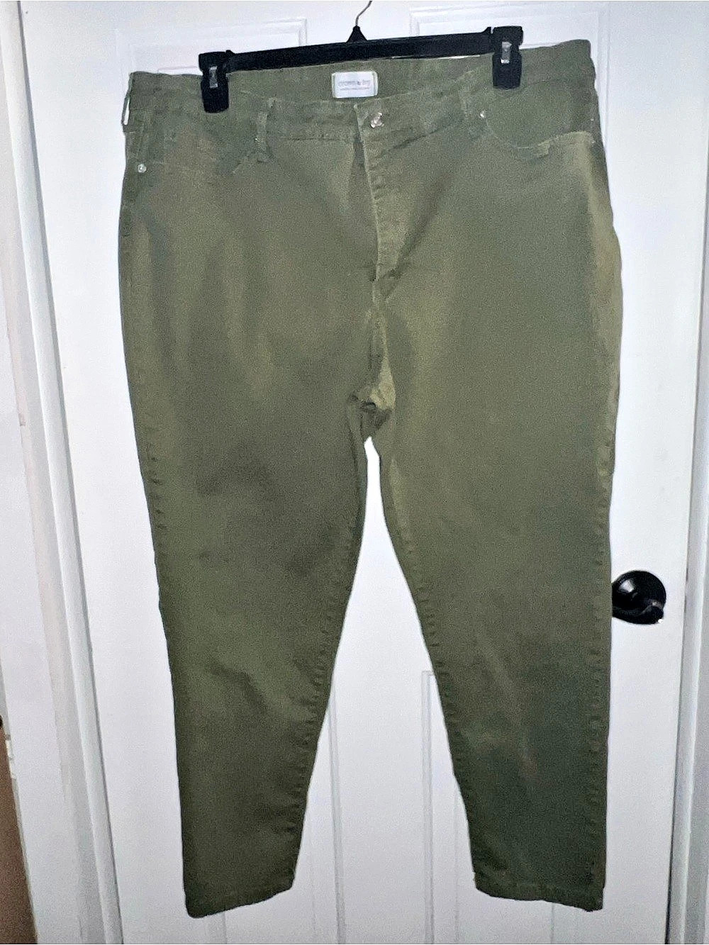 Crown & Ivy High-Rise Skinny Pants Waist 20W in Green